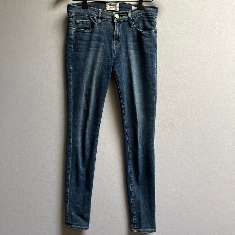 Frame Denim Le Skinny de Jeanne Blue Cotton Stretch Jeans Size 26